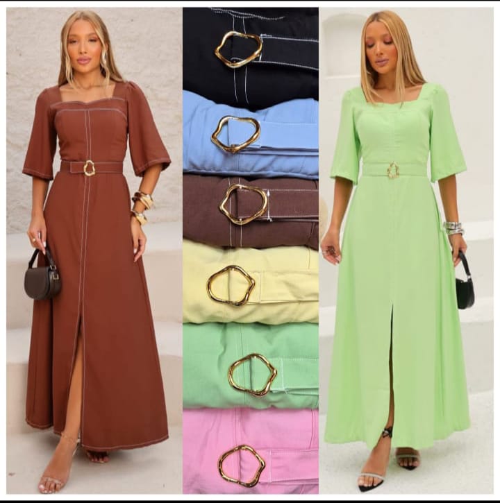 Vestido de Linho com Fenda